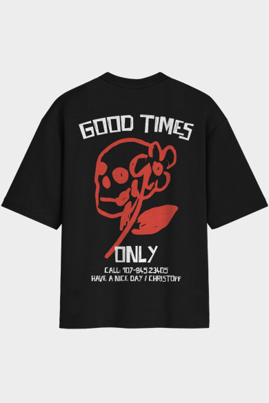 Camiseta Oversized - Godd Times Only Preta