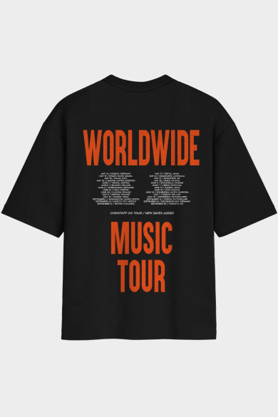 Camiseta Oversized - Worldwide Music Tour Preta