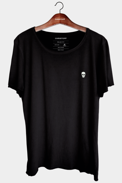 Camiseta Relax - Black / Skull White