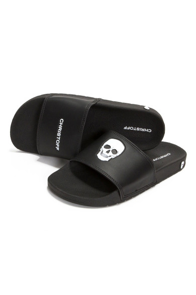 Chinelo Slide Skull - Preto