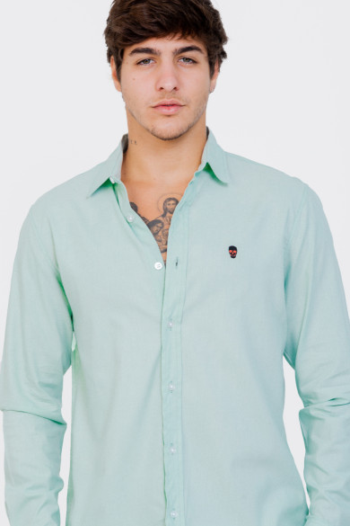 Camisa Linho - Manga Longa Aqua