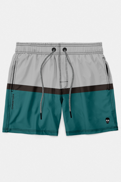 Short High Performance - Tricolor Grey/Black/Green